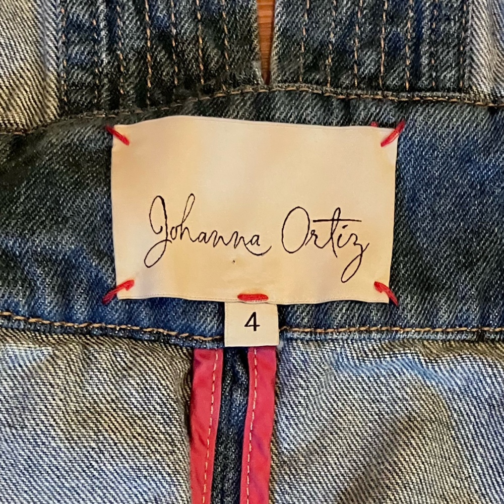 Johanna Ortiz Nuevo Mexicana Denim Trench Coat Dress Sz 4 - Picture 12 of 15